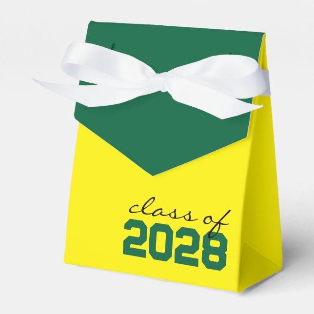 Yellow & Green Graduation Favour Boxes (Front Side)