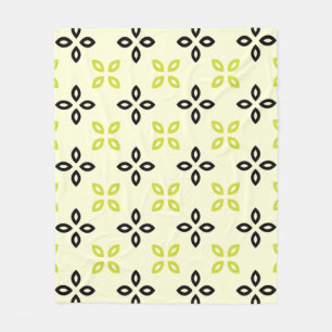 Yellow Green Leaf Petal Botanical Nature Pattern Fleece Blanket