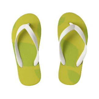 Yellow Green Leaves Kid's Flip Flops