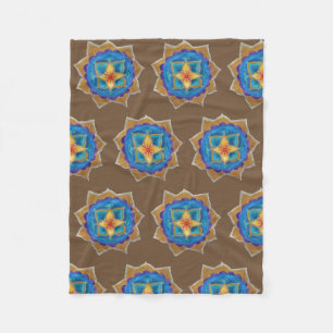 Yellow Green Mandala Fleece Blanket