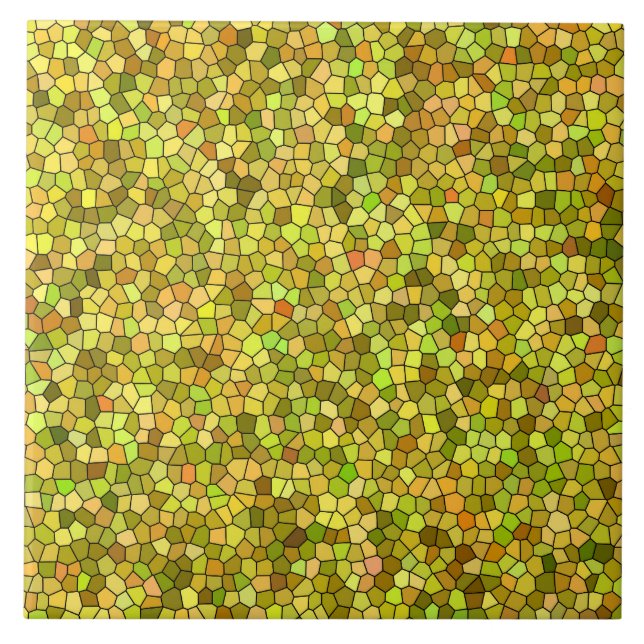 Yellow Green Mosaic Pattern Tile (Front)