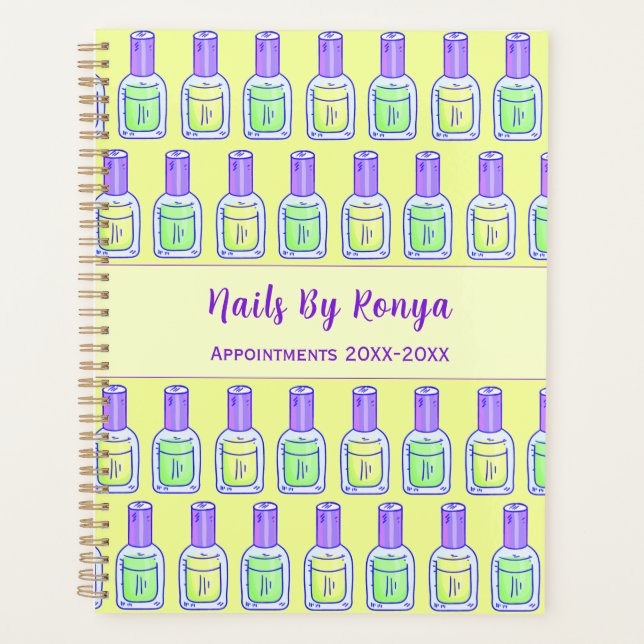 Yellow Green Nail Polish Nail Salon Artists Art Planner (Front)