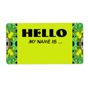 yellow green name badge