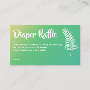 Yellow Green Ombre Baby Shower Diaper Raffle Cards