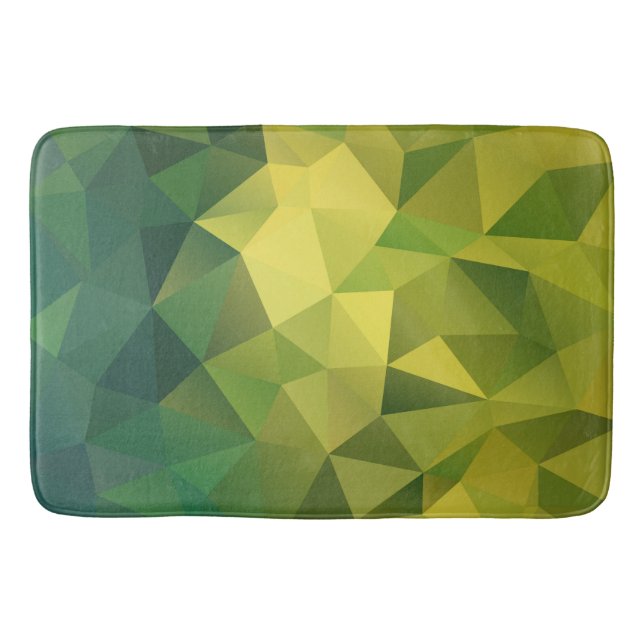 Yellow green pattern bath mat (Front)