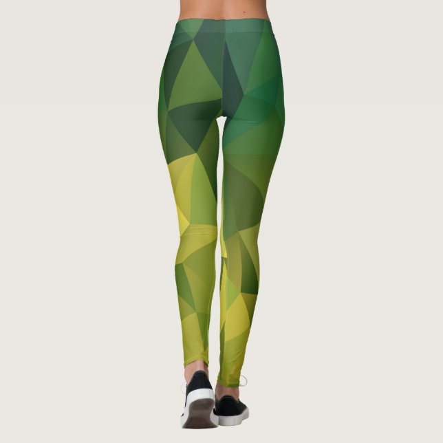 Yellow green pattern leggings (Back)