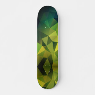 Yellow green pattern , polygon skateboard