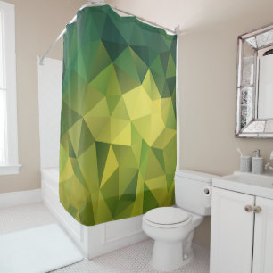 Yellow green pattern shower curtain