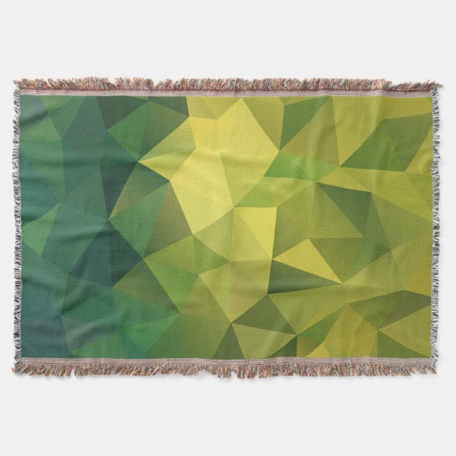 Yellow green pattern throw blanket (Front)
