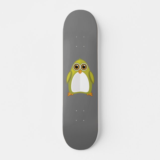 Yellow Green Penguin Skateboard (Front)