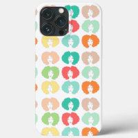 yellow green pink orange Girl With Afro