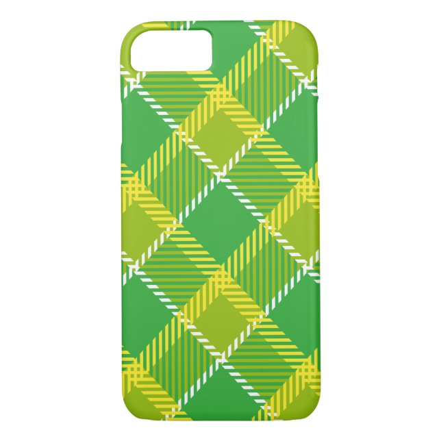 Yellow Green Plaid Pattern Case-Mate iPhone Case (Back)