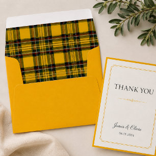 Yellow Green Plaid Tartan Envelope Liner