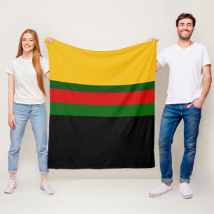 Yellow Green Red Black Color Block Design  Fleece Blanket