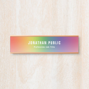 Yellow Green Red Blue Purple Elegant Modern Trendy Door Sign