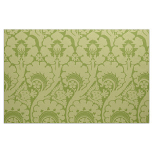 Yellow-Green Renaissance Floral Fabric