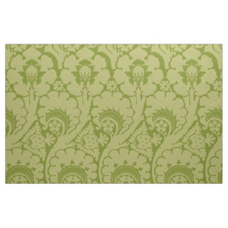 Yellow-Green Renaissance Floral Fabric