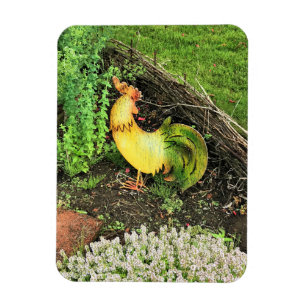 Yellow & Green Rooster Magnet