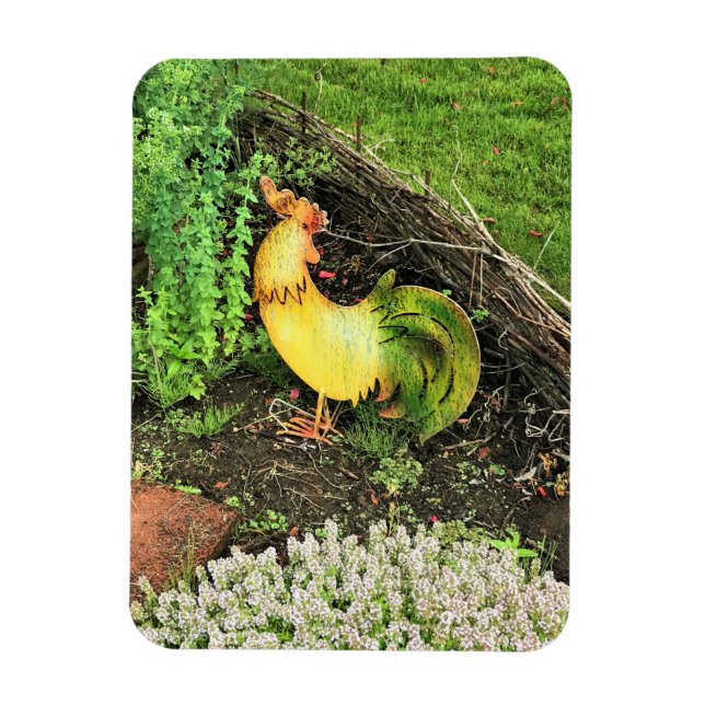 Yellow & Green Rooster Magnet (Vertical)