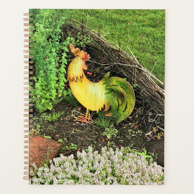 Yellow & Green Rooster Planner (Front)