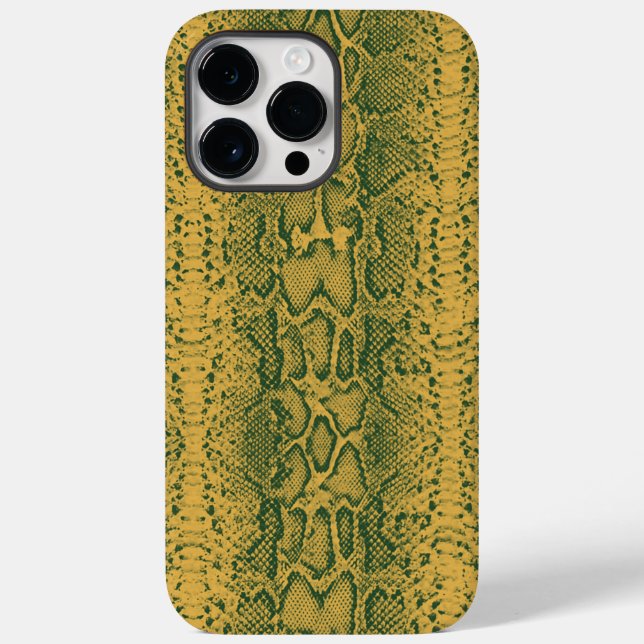 Yellow Green Snake Skin Animal Print Case-Mate iPhone Case (Back)
