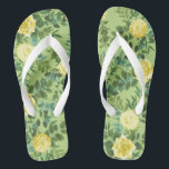 Yellow & Green Spring Rose Vintage Wedding Flip Flops<br><div class="desc">Beautiful yellow roses on a spring green background makes a gorgeous vintage style wedding collection!  Perfect for a garden wedding that is elegant and classic with a beautiful floral design!</div>