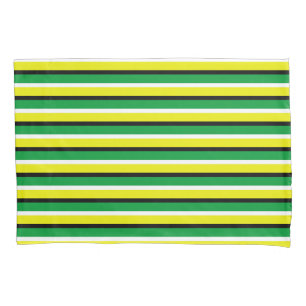 Yellow Green Stripes Pattern Pillowcase