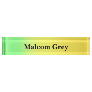 yellow green sunset ombre  nameplate