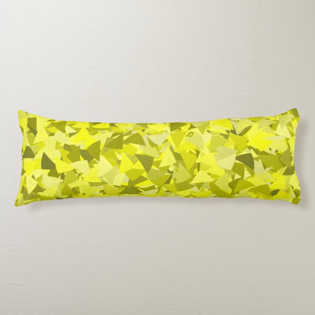 Yellow Green Triangle Pattern Body Cushion (Front)