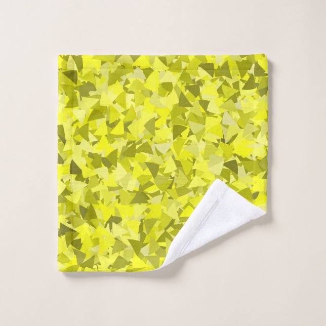 Yellow Green Triangle Pattern Wash Cloth (Wash Cloth)