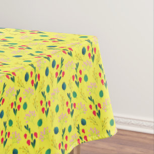 Yellow Green Tulip Wildflower Blossom Tablecloth