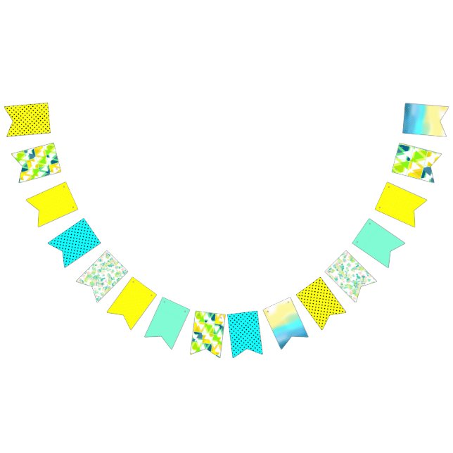 Yellow , green , turquoise , holiday bunting  (All)