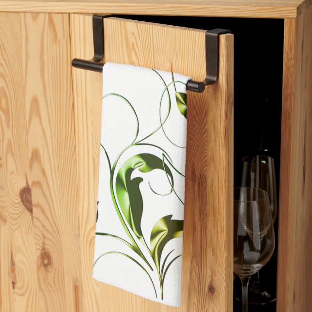 Yellow Green Vines Tea Towel (Thirds Fold)