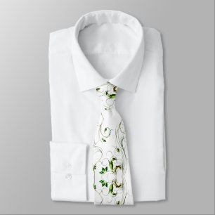 Yellow Green Vines Tie