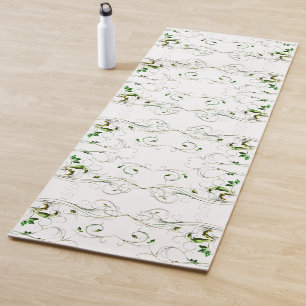 Yellow Green Vines Yoga Mat