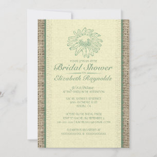 Yellow Green Vintage Lace Bridal Shower Invitation