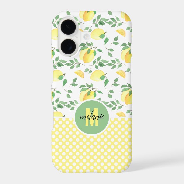 Yellow Green Watercolor Lemons Custom (Back)
