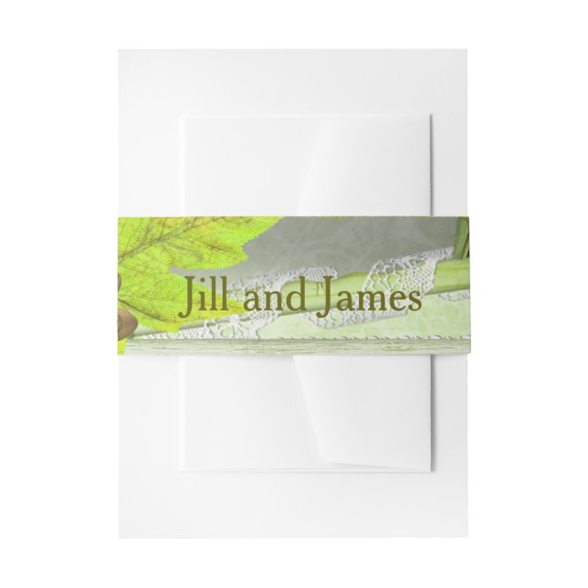 Yellow Green Wedding Invitation Belly Band (Front Example)