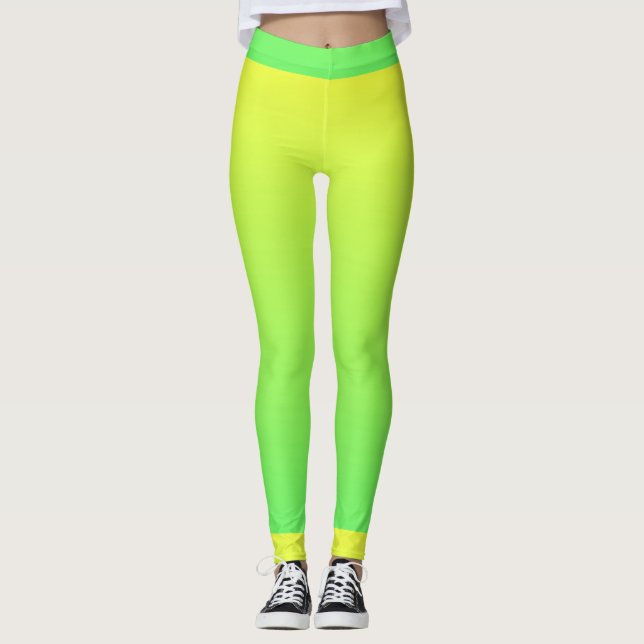 Yellow/Green Women's Leggings (Front)