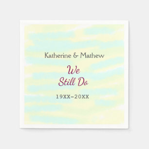 Yellow greenpastel Vow renewal anniversary waterco Napkin