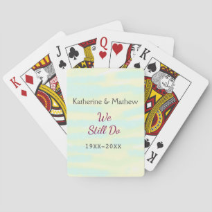 Yellow greenpastel Vow renewal anniversary waterco Playing Cards