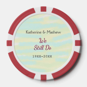 Yellow greenpastel Vow renewal anniversary waterco Poker Chips