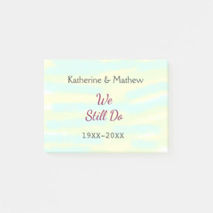 Yellow greenpastel Vow renewal anniversary waterco Post-it Notes