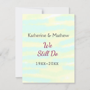 Yellow greenpastel Vow renewal anniversary waterco Postcard