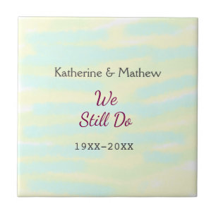 Yellow greenpastel Vow renewal anniversary waterco Tile