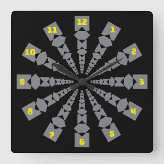 yellow grey 2021 colours square wall clock