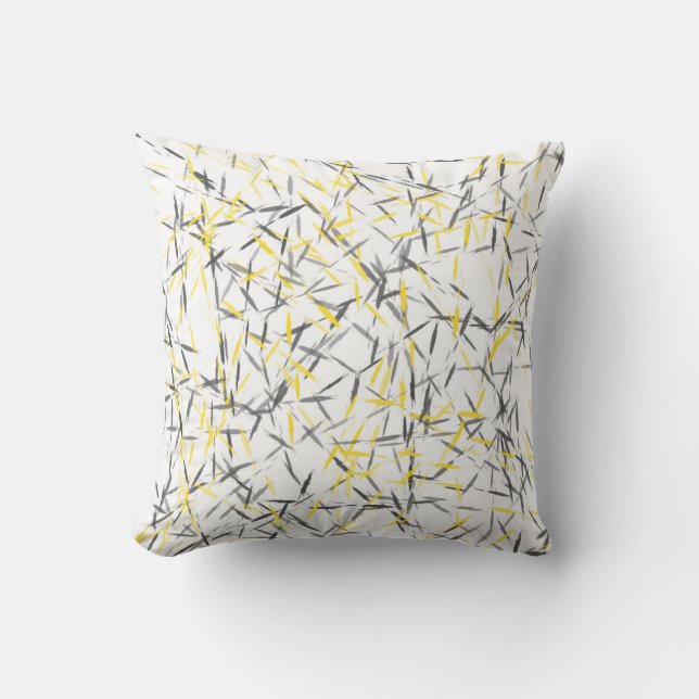 Yellow Grey Abstract Cushion (Front)