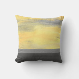 Yellow Grey Abstract Modern Cushion