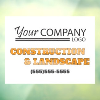 Yellow, Grey Advertisement with Logo Window Cling