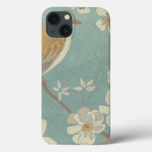 Yellow, Grey and Beige Bird Perched on a Branch iPhone 13 Case